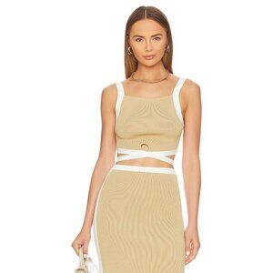 SIGNIFICANT OTHER Taylor Strappy Cutout Crop Top Fawn Womens Size 6